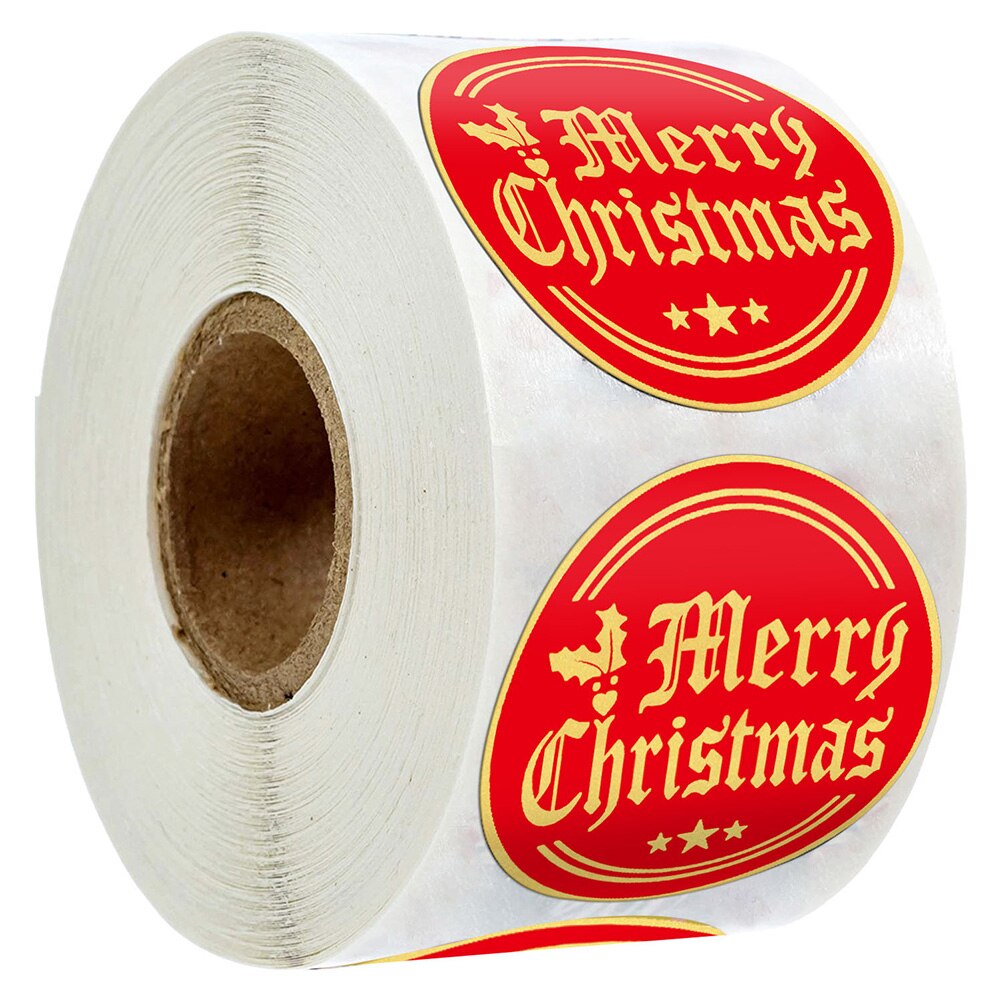 500Pcs/Roll 2.5cm Patterned Christmas Stickers Round Envelope Cards For Envelope Cards Package Scrapbooking Decor: E