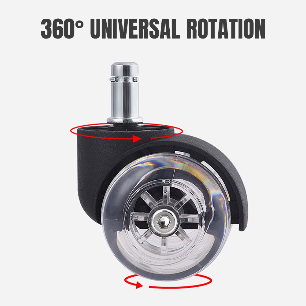 5 st/pack 2 tums möbler för matta hemmakontor stol hjul mjukare 360 graders rotation hårdvara trägolv tystare