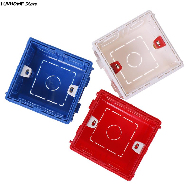Atlectric Adjustable Mounting Junction Box Internal Cassette 86 Type Switch Socket White Red Blue Wiring Back Box