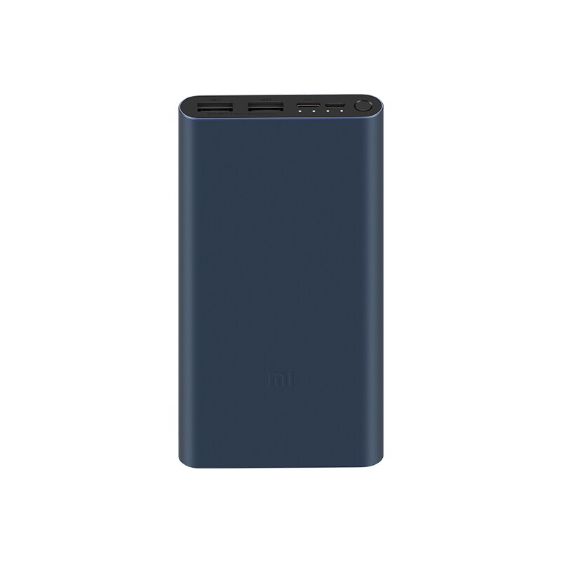 Xiaomi banco de potência 3 10000mah plm13zm dupla usb 18w carregamento rápido mi powerbank 10000 carregador portátil bateria externa poverbank: Black