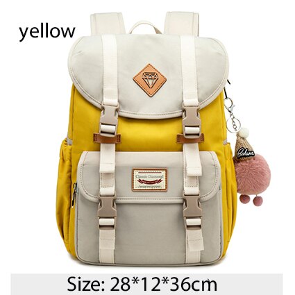 Nouveaux sacs à dos de Campus imperméables sacs d'école Junior pour adolescentes sac à dos étudiant enfants sac en Nylon concis sacoche pour ordinateur portable: Yellow