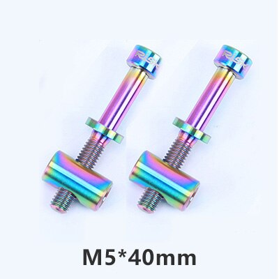 2 stücke M5x30/40mm Sitz Post Schrauben Titan Legierung Thomson Sattelstütze Befestigung Bolzen Ti Fahrrad Schrauben Bike Teile schwarz Gold Regenbogen: M5x40mm Rainbow