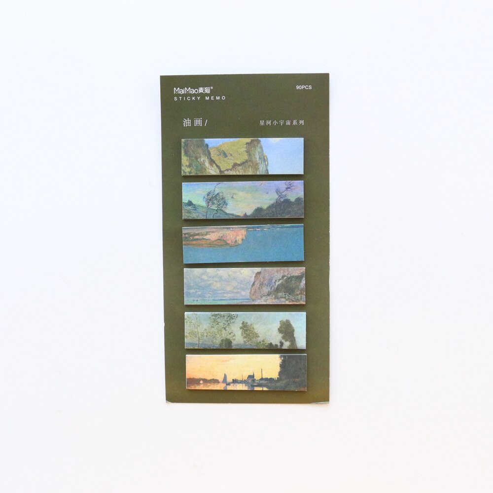 Domikee landscape school student sticky notes pad ins self-adhesive index label mug memo pad stationery: Brown