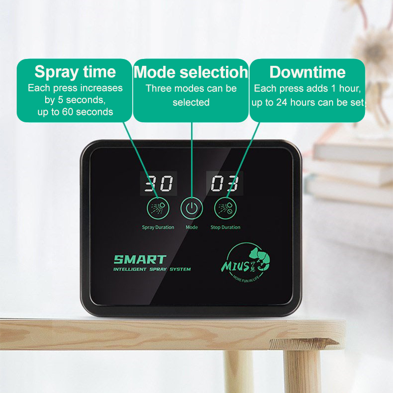 Smart Chameleon Tank Humidifier with Electronic Timer Rainforest Tank Maker Irrigation System Sprinkler Touchscreen Kit