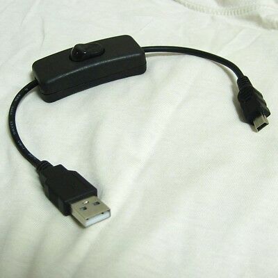 USB A male to mini B male charge power supply extenstion cable switch on/off
