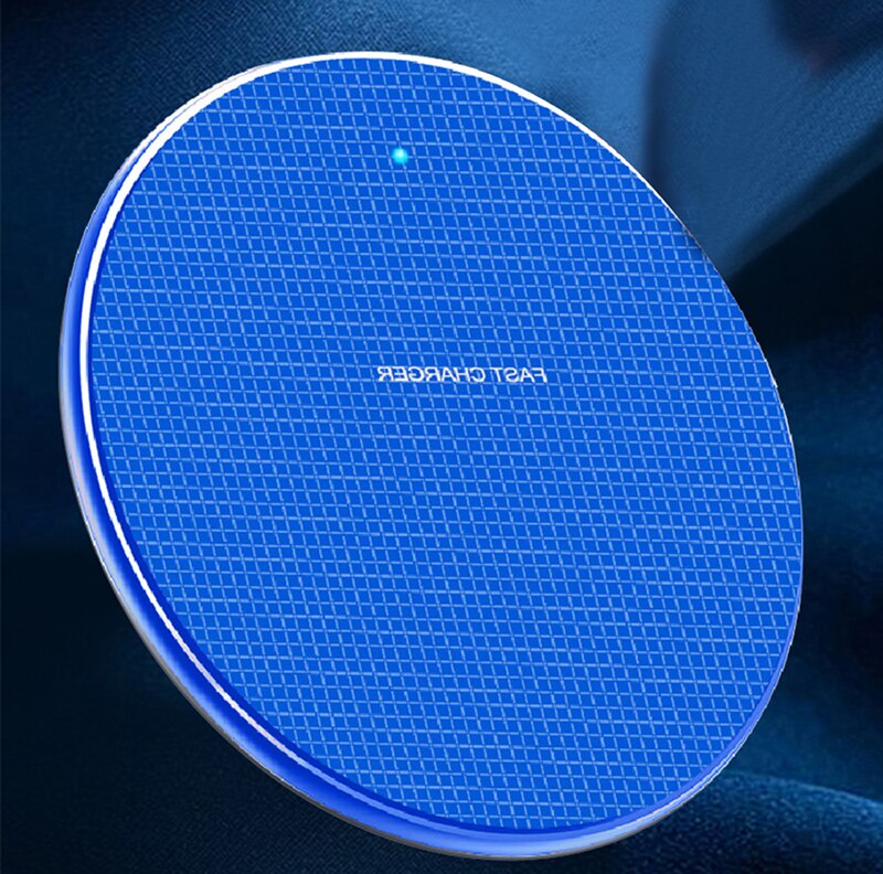 Draadloze oplader ontvanger  qi 10w voor iphone xs max  x 8 snellaadpad voor samsung note 9 s10 plus charger sans fil xedain: Blauwe draadloze