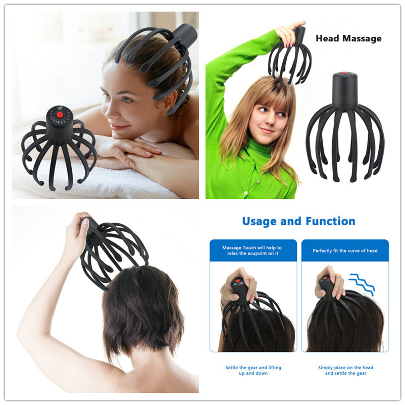 Xiaomi – masseur électrique anti-Stress, griffe de poulpe, masseur pour le cuir chevelu, mains, thérapeutique, soulagement des rayures, Stimulation des cheveux, rechargeable