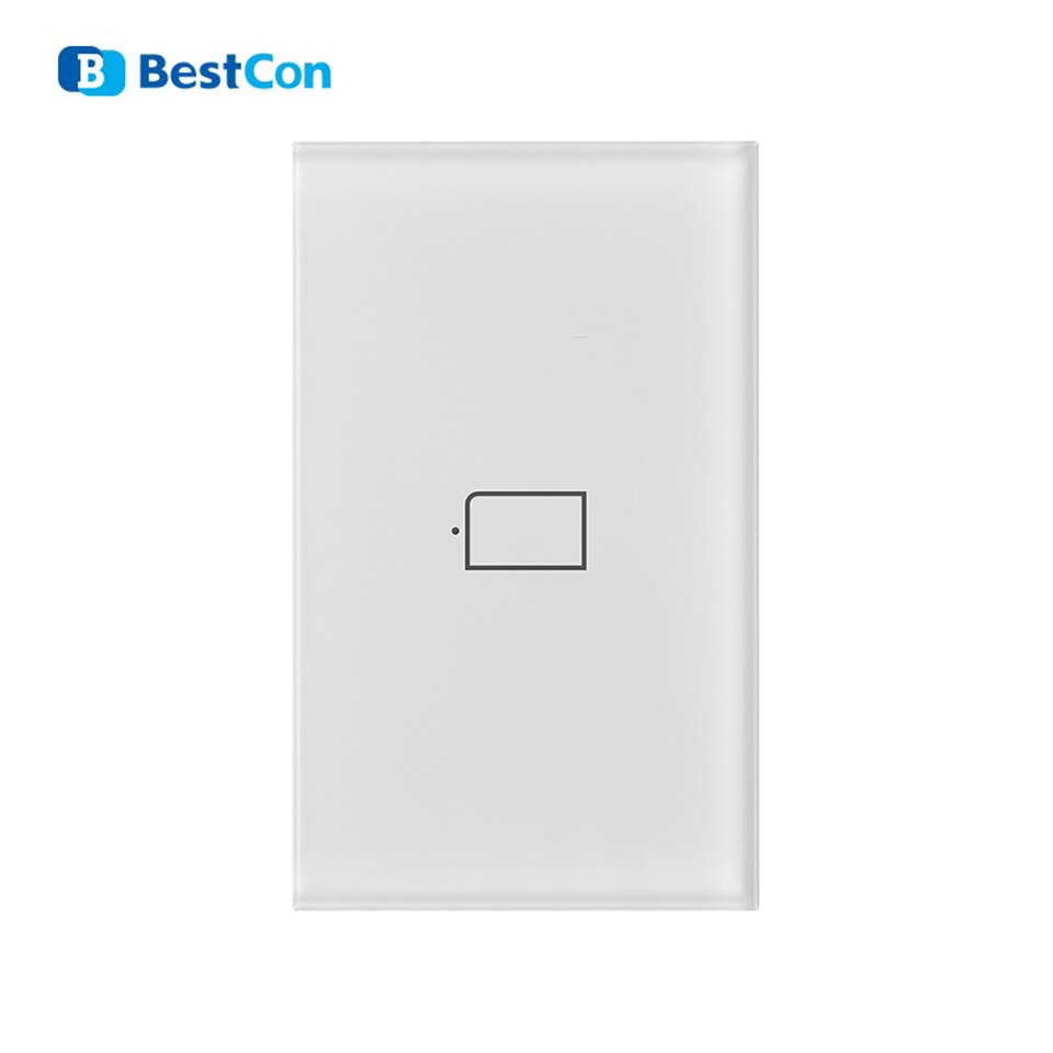 BroadLink-Interruptor de luz de pared inteligente, dispositivo con Control remoto, compatible con asistente de Google y Alexa, BestCon TC2S US 1/2/3 entradas, RM4 Pro: 1 Gang