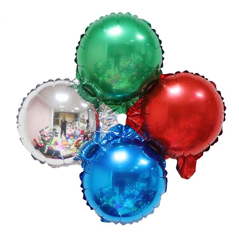100 stk / lot aluminiumsfolieballoner rund form buede dørkugler 18 tommer til grand event fest festival dekorationer: Muilt farve 2
