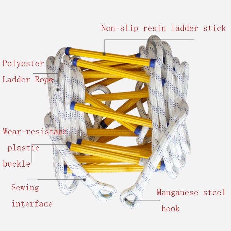 5M improved escape ladder wear-resistant reinforced non-slip soft fire inspection ladder rope ladder