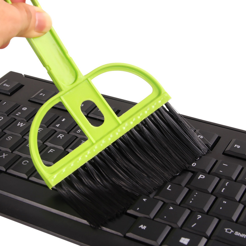 Husholdningsmanual drejelig bred kost kontorbord tastaturrengøringsværktøj mini desktop feje rengøringsbørste lille kost fejebakke sæt