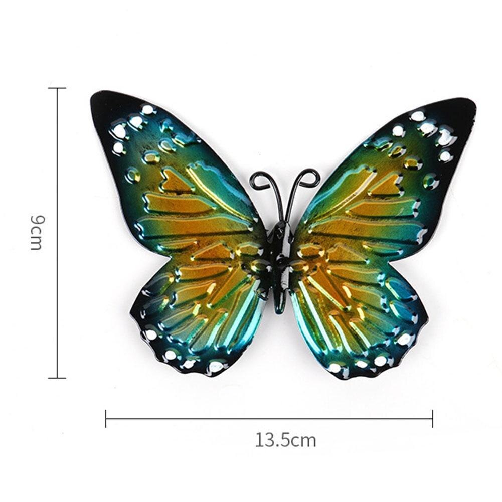 Escultura de decoración de mariposa de Metal 3D, decoración de ventana de pared para jardín al aire libre, miniaturas de animales, ilustraciones, patrón impreso