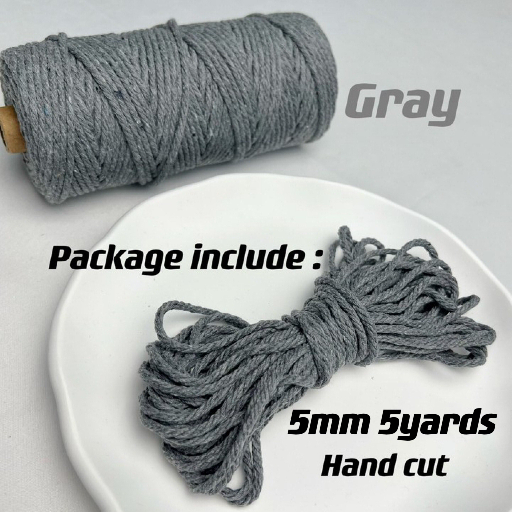 5mm Katoen Macrame Koord Gekleurde Touw Draad Macrame Materialen DIY Ambachten Gehaakte String voor Kerst Bruiloft Woondecoratie