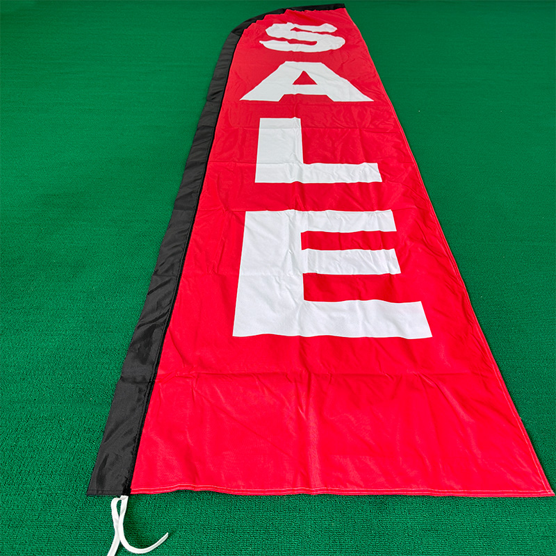 Grote vlag met gebogen vorm, promotionele vlag voor buiten, geschikt voor 15ft vlaggenmasten, dubbelzijdig reclamebord, windbestendige vlag met veermotief