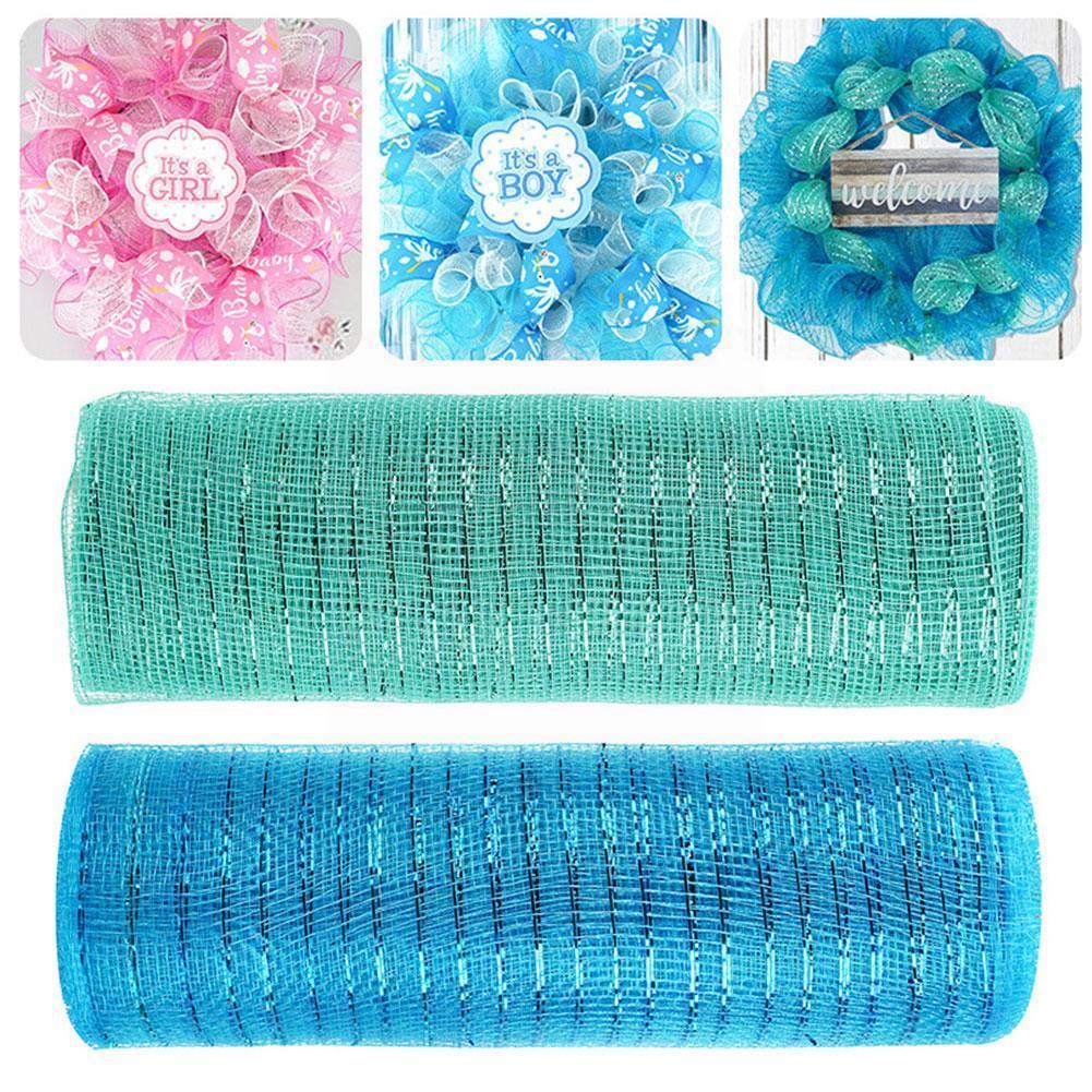 Mesh Ribbon Home Wedding Decor Poly Mesh Ribbon With Metallic Foil Each Roll For Wreaths Swags Bows Wrapping And Decorating