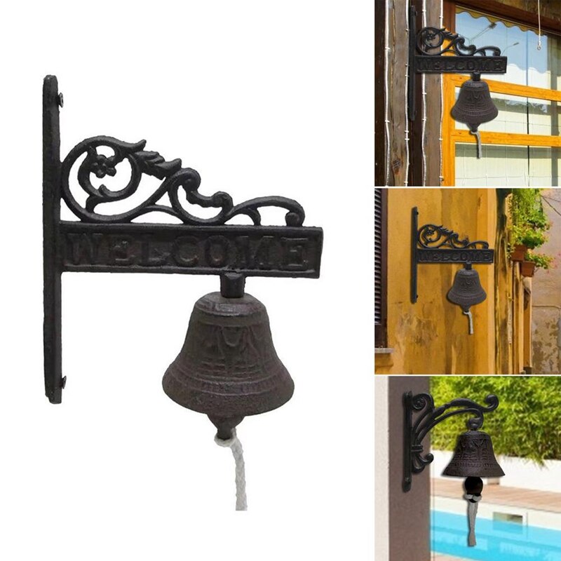 Cloche De Porte En Fonte KADAX - Style Rustique, Son Clair - Pour Extérieur/Intérieur