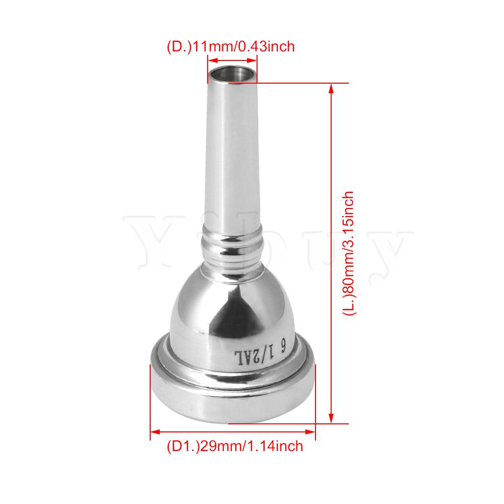 Yibuy Sliver Messing Alto Trombone Mondstuk 38MM Diameter 1/2AL Muzikale Onderdelen