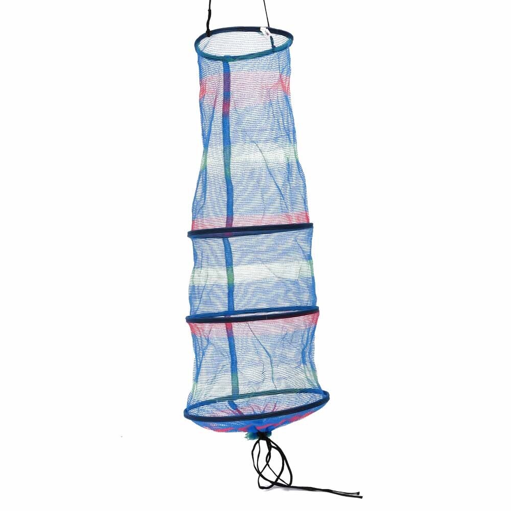 Portable Lightweight 25 * 65cm Nylon Colorful Mini Three Tiered Collapsible Folding Fishing Basket Fishing Creel: Default Title