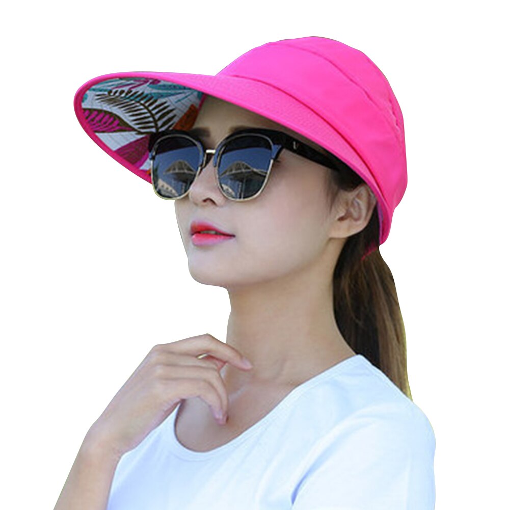 Sombrero plegable de verano para mujer, gorra con visera ancha, sombrero de protección solar UV para vacaciones de mujer, sombrero de visera para playa #05
