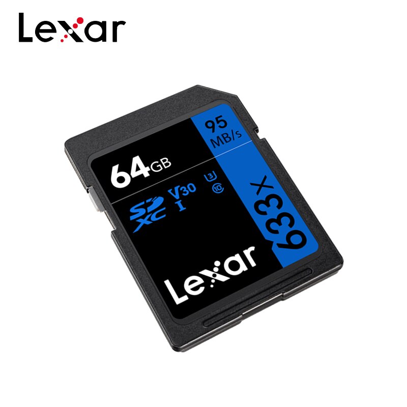 100% Original Lexar 633x tarjeta SD Clase 10 UHS-I 32GB alta velocidad 95 M/s V30 GB 64GB 128GB U3 tarjeta de memoria para 1080p HD 4K Cámara