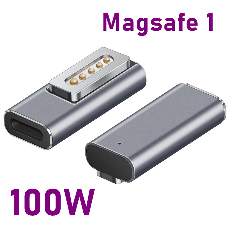 Adaptador de carga rápida USB tipo C PD magnético de aleación de 140W para Magsafe 3 2 1 MacBook Air Pro indicador Led convertidor de enchufe magnético: Blanco