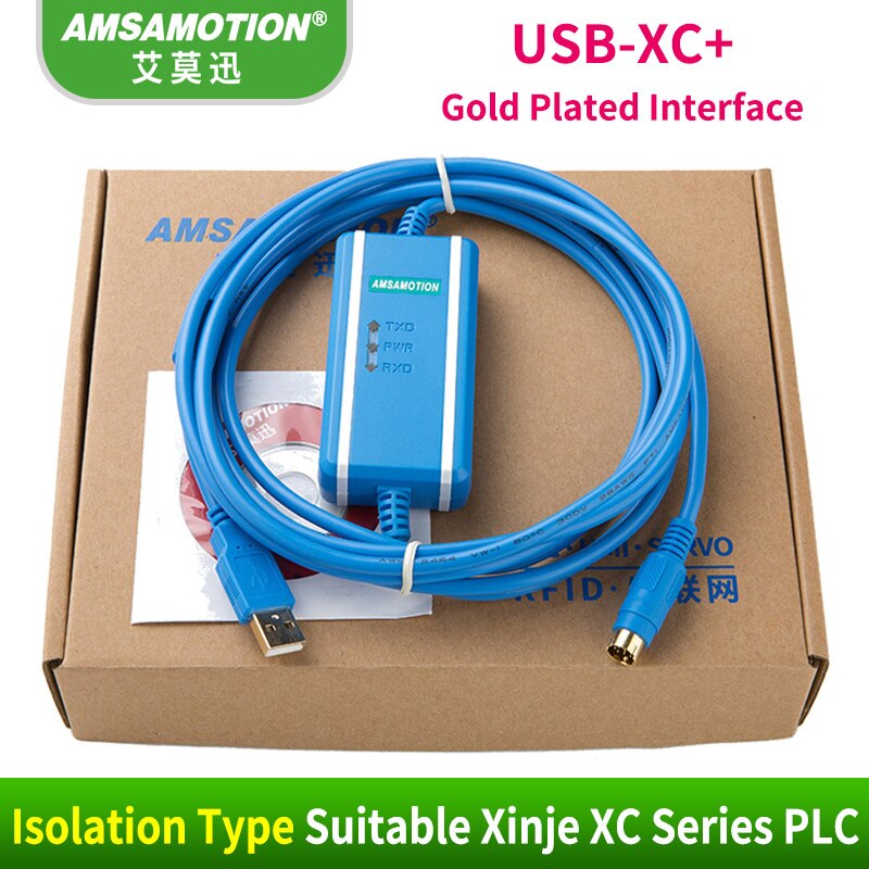 ! usb-xc lämplig xinje  xc1 xc2 xc3 xc5 plc programmeringskabel usb kommunikationskabel stöd win 7
