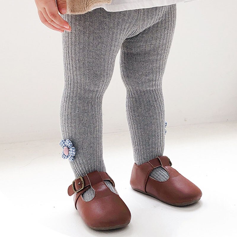 Meias-calças estampadas de flores para bebês, meias-calças justas de algodão para meninas de 0 a 3 anos, outono e inverno