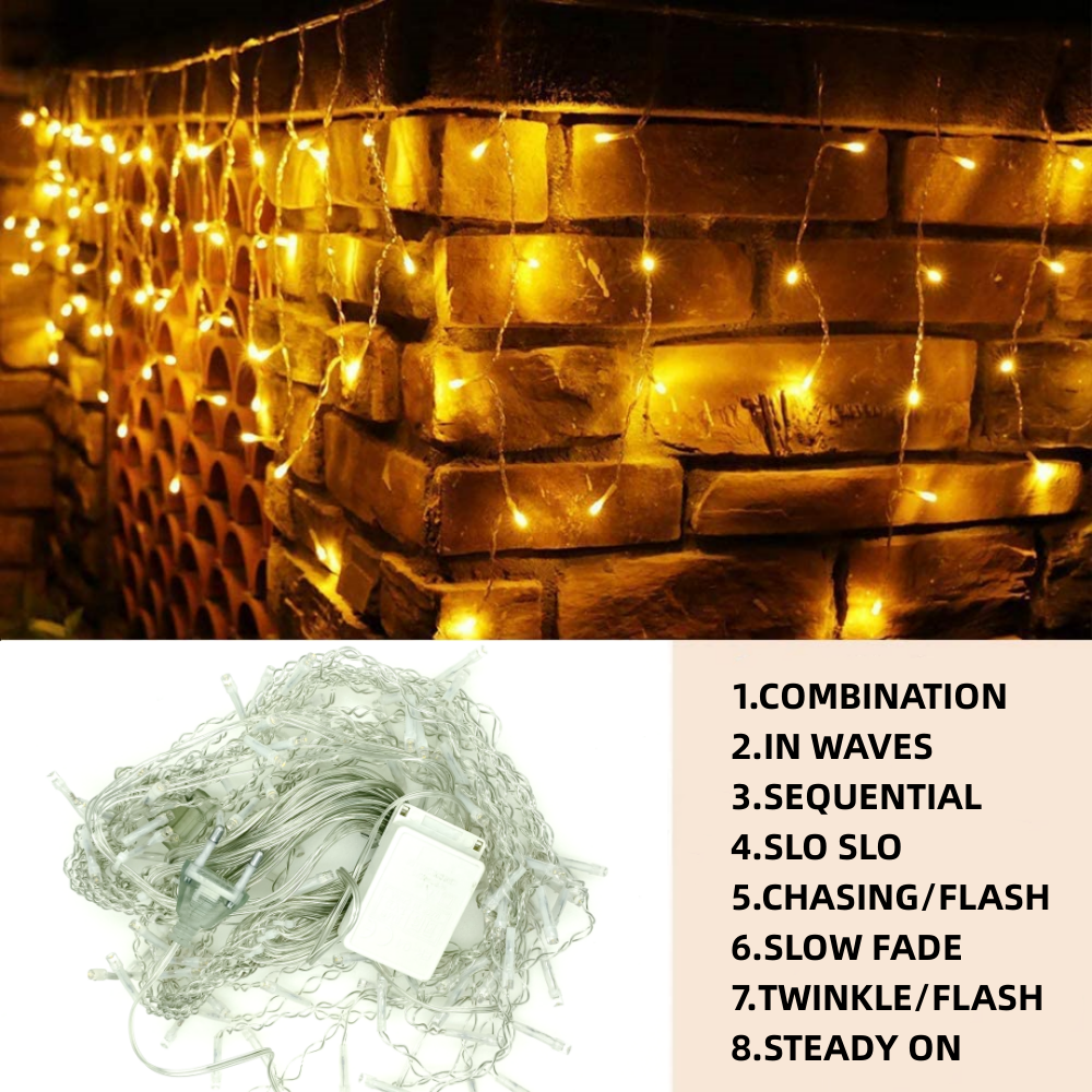 Julbelysning utomhusdekoration 5m hängande 0.4-0.6m led gardin istappsslingor trädgård julfest dekorativa ljus