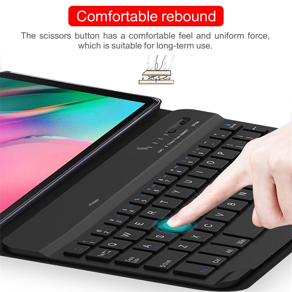 Mosunx trådlöst tangentbordsfodral för samsung galaxy tab  a 10.1 sm-t510 t515 fodral med bluetooth-tangentbord 517#3