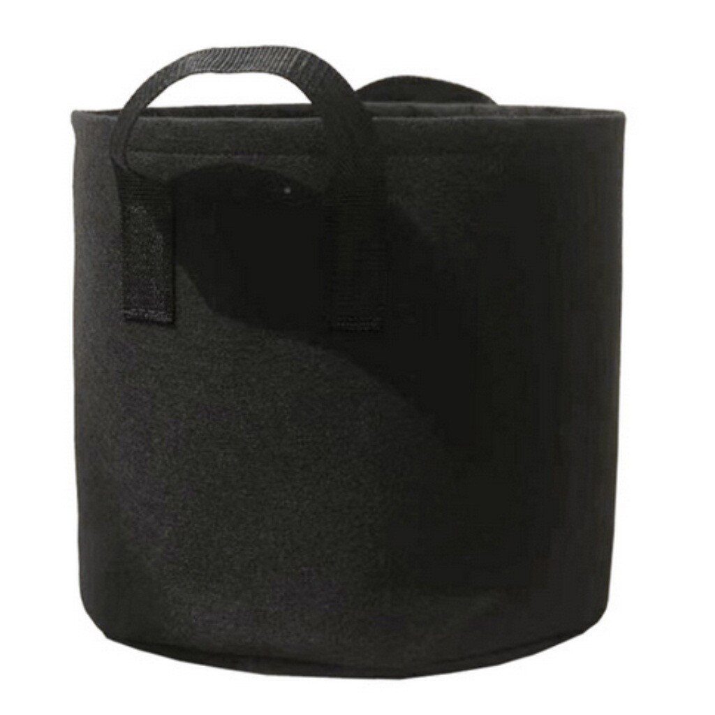 Gallon Felt Grey Fabric Plant Grow Bag Garden Planting Bag With Handle Growing Box Vegetable Potato Round Pot Container #3: Black