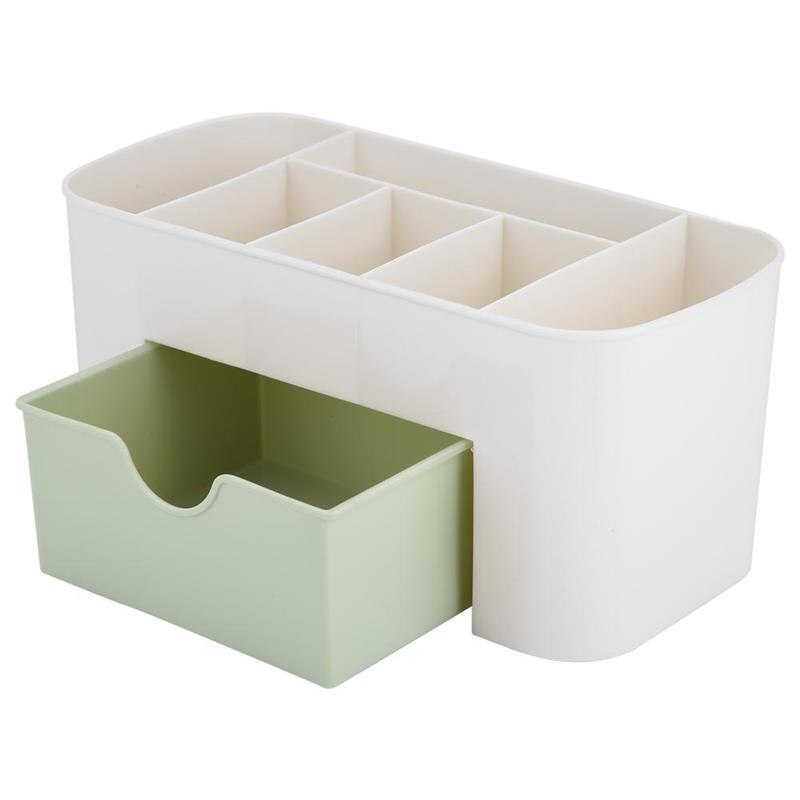 Tiroir de rangement à Double couche pour produits cosmétiques, boîte à compartiments multiples, pour colliers, bijoux, bureau, commode, étagères, articles ménagers: Green