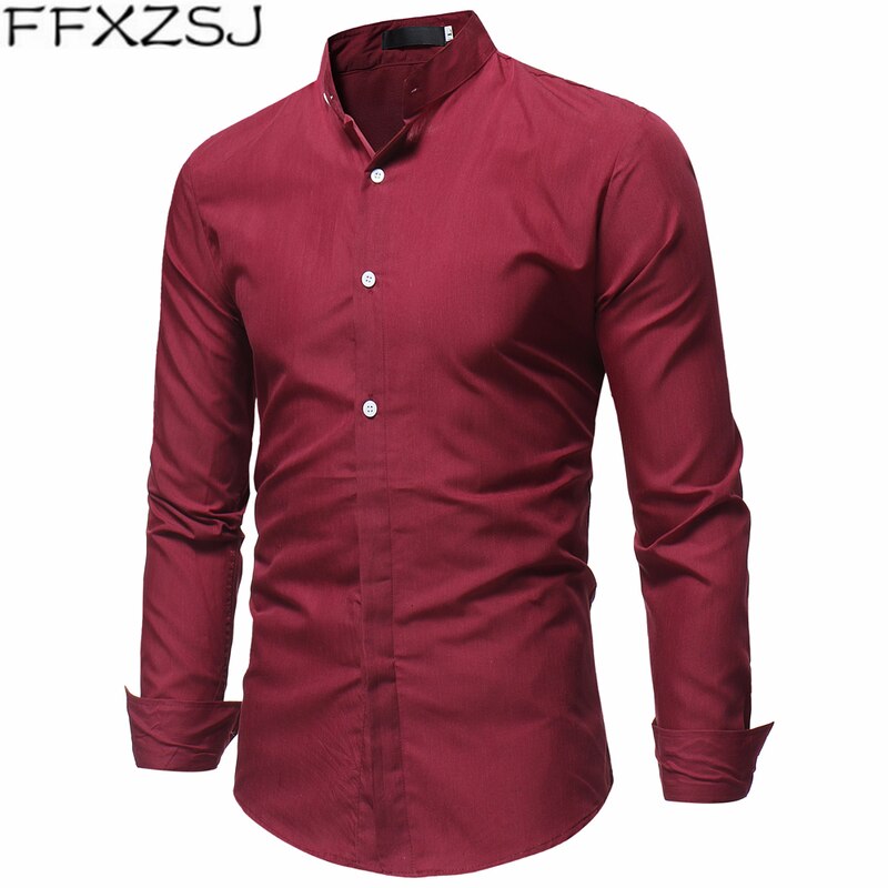 Ffxzsj merkki miesten paita merkki miesten pitkähihaiset paidat rennot kiinteät moninappulaiset värit slim fit mekkopaidat miesten havaijilaiset