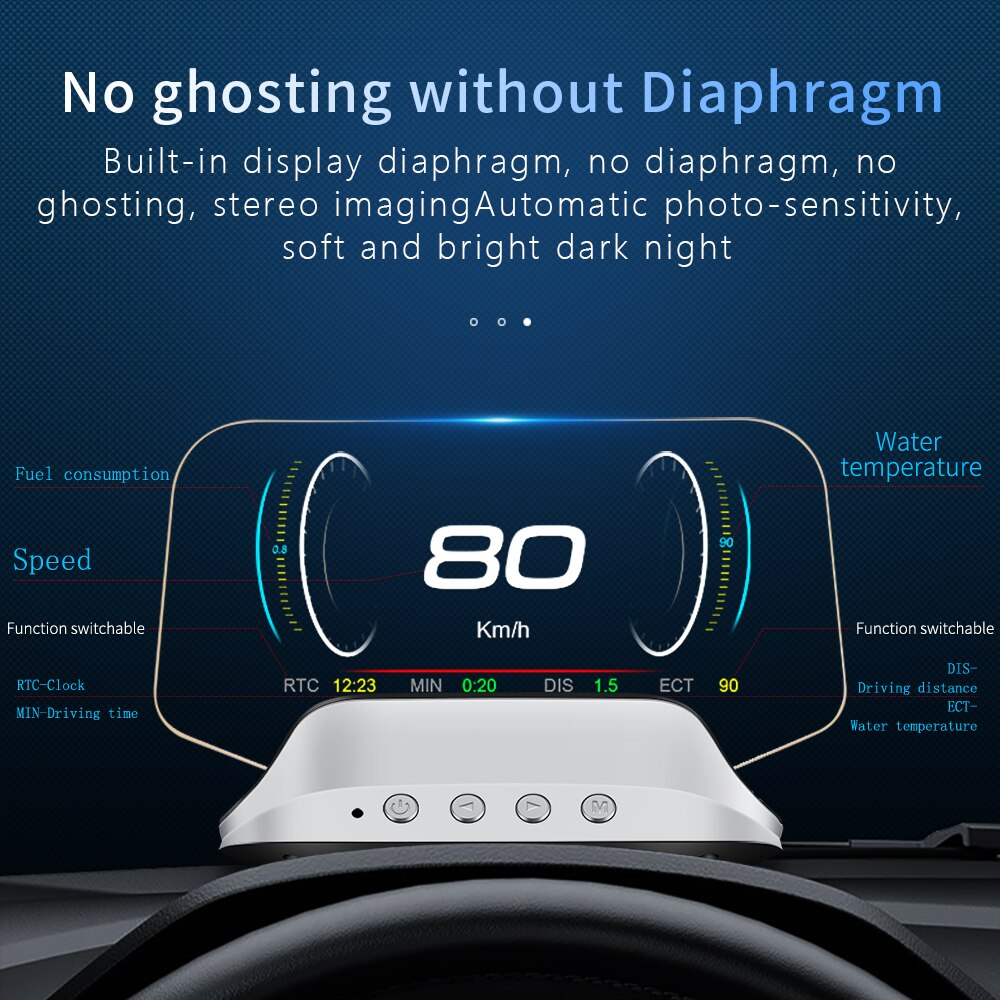 Auto Navigatie OBD2 Gps Snelheidsmeter Overspeed Waarschuwing Boordcomputer Hud Head Up Display Smart Auto Elektronica Accessoires