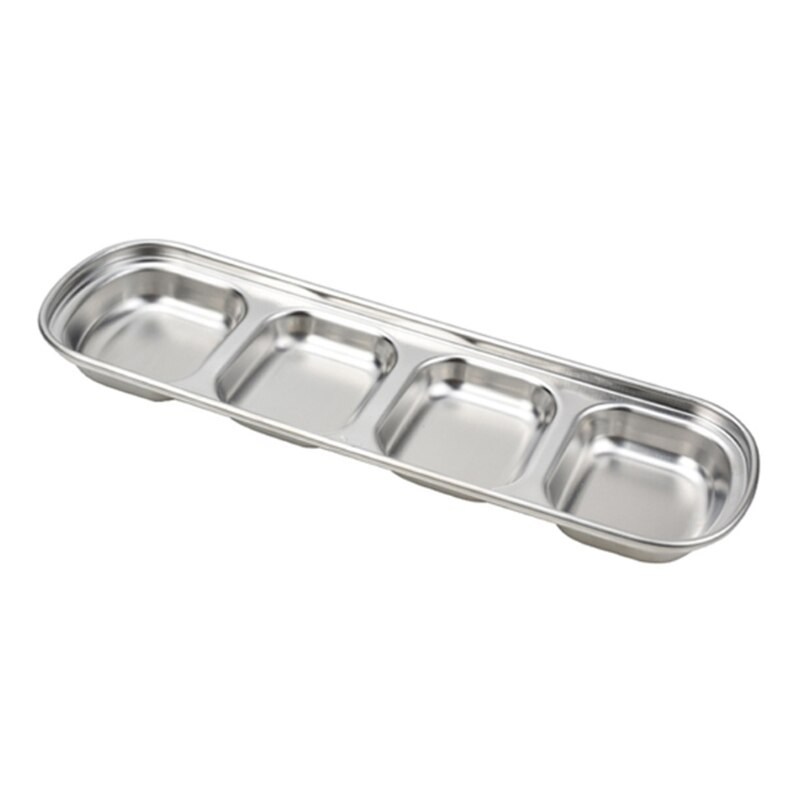 304 aço inoxidável pimenta assada pratos de molho de carne wasabi tigela separada sushi vinagre placas de soja talheres comida tempero bandeja: Silver 04