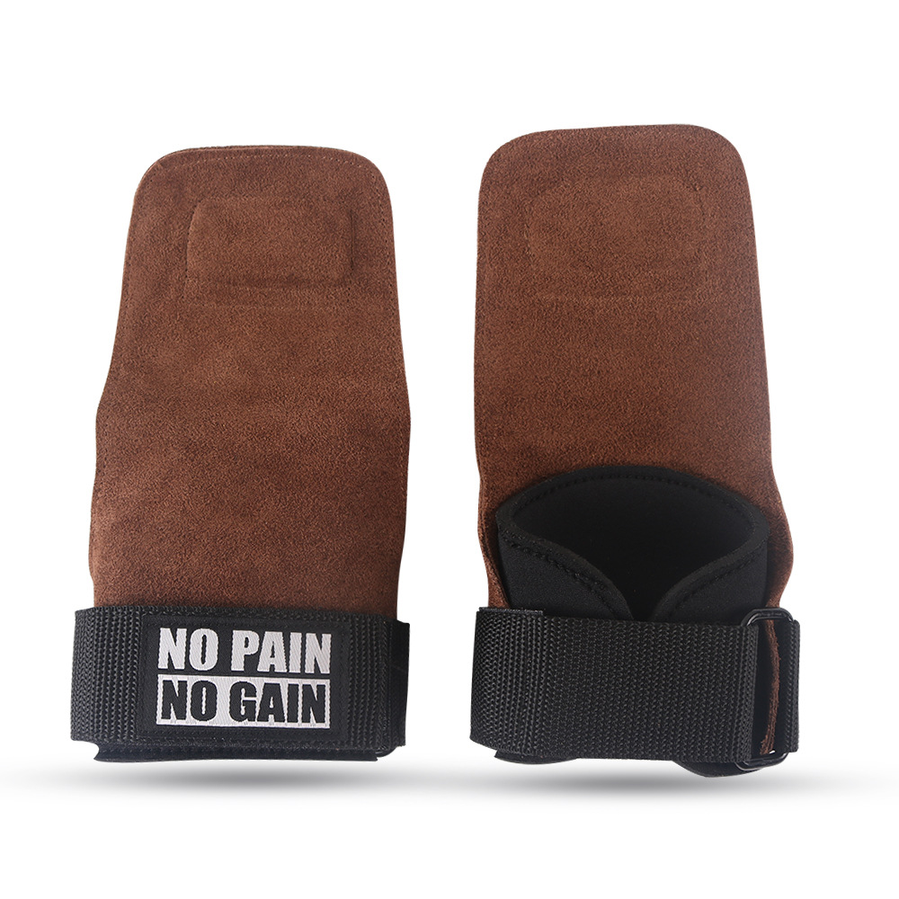 guantes Guantes de cuero antideslizante para levantamiento de pesas para el culturismo de barra Horizontal
