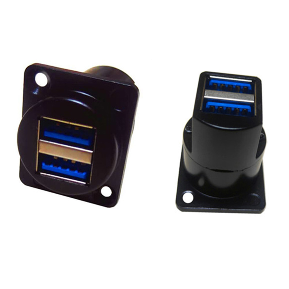 D Type Chassis USB 2.0 3.0 Connector Type C Female to Female USB-C Converter Adapter Type-C Panel Mount DIY Jack: Brown