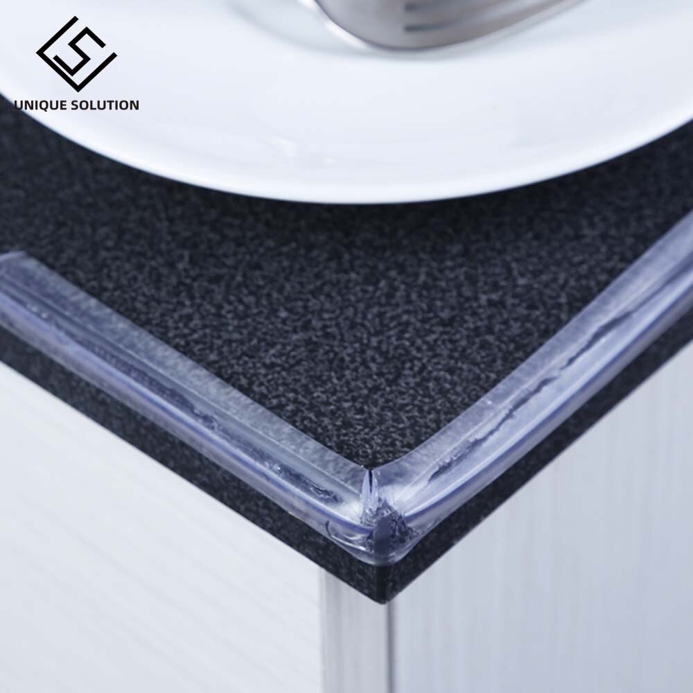 2M Transparent Table Edge Furniture Guard Corner Protectors Bumper Strip with Double-Sided Tape for Cabinets, Tables, Drawers