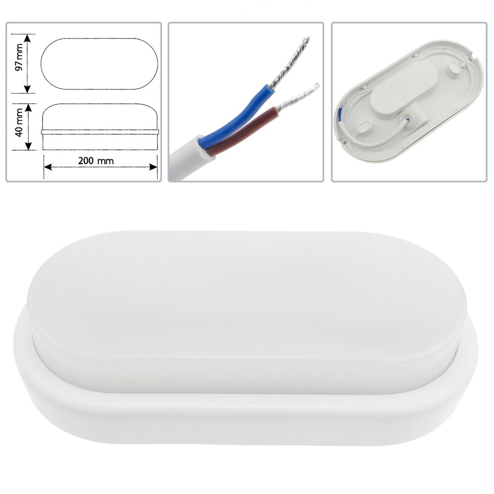 BeMatik-oval lamp LED light lamp 220VAC IP65 18W 1300 lumens Daylight 6500K