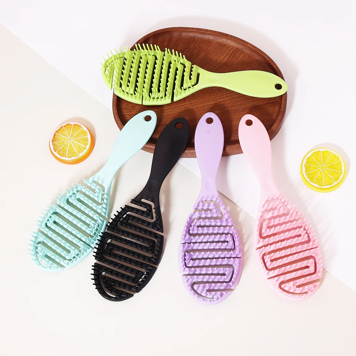 Spazzola per capelli per massaggio del cuoio capelluto Spazzola per capelli cava antistatica per asciugare i capelli bagnati Asciugacapelli Spazzola per capelli Strumento per lo messa in piega Speciale per parrucche di capelli veri