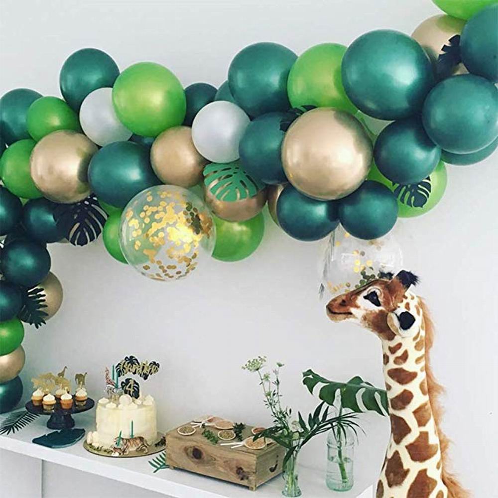 Jungle Safari Theme Party Supplies Green Balloons Garland Arch Kit Birthday Baby Shower Forest Party Christmas Decorations