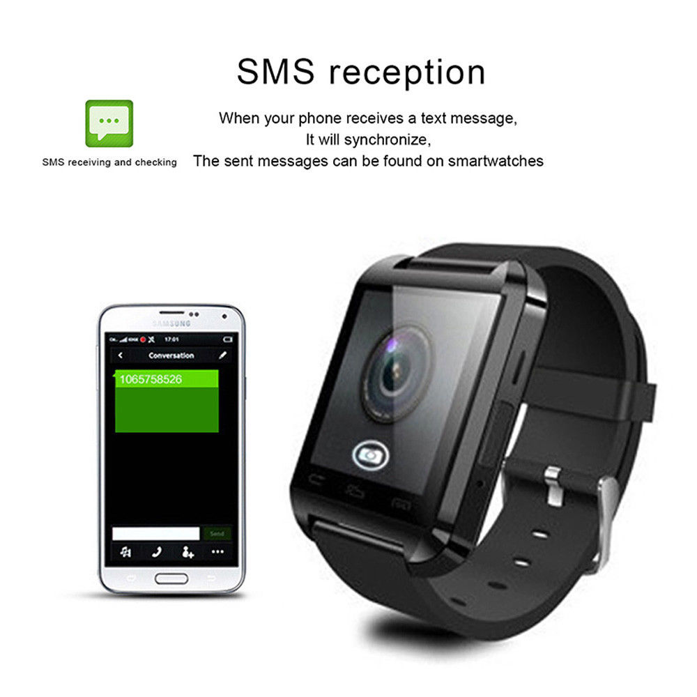 U8 Smart Digitale Horloge Voor Mannen Bluetooth Telefoon Horloges Ondersteuning Handsfree Bellen Stopwatch Stappenteller Sport Horloge
