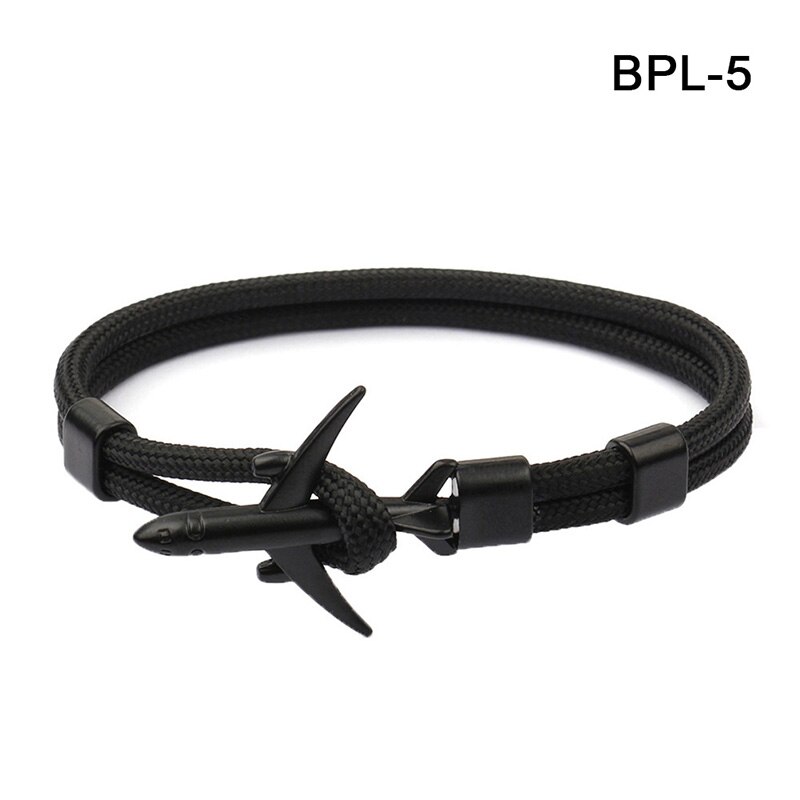 Airplane Anchor Bracelet Men Polyester Wrist Rope Bracelet Sport Jewelry BMF88
