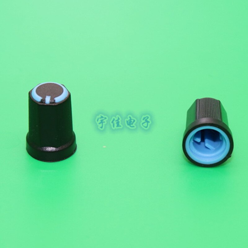 10 Piece 12 * 16.5mm plastic knob half handle D-shaped inner hole 6mm potentiometer switch adjustment 90 ° indicator knob: Blue