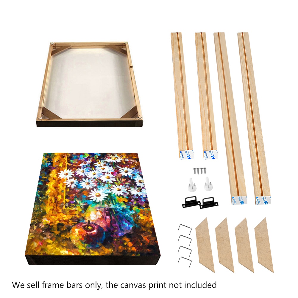 Stretcher Bar Canvas Frame Kit DIY Sturdy Wood Bar Stretcher Strip Frame For Oil Painting Wall Art Gallery Wall Art