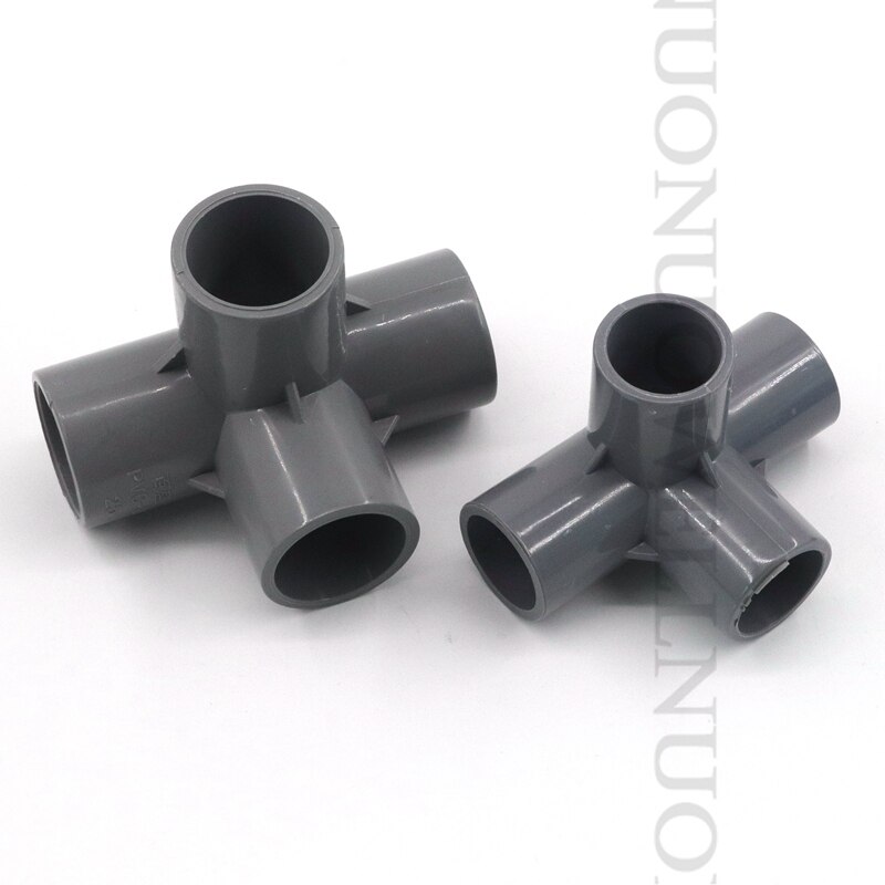 2~20pcs I.D 20~50mm PVC Three-dimensional 4 Way Connector Fish Tank Water Supply Tube Adapter Garden Irrigation Pipe Fittings