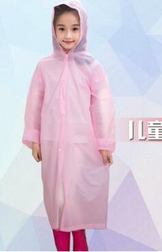 Unisex Waterdichte Regenjas Jas Clear Regenjas Regenjas Hooded Poncho Regenkleding Mannen Kind: chlid pink