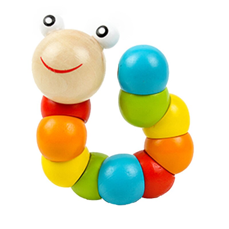 Kindergarten Wooden Variety Color Twisted Macarons Caterpillar Young Children Intelligence Wooden Toys DIY