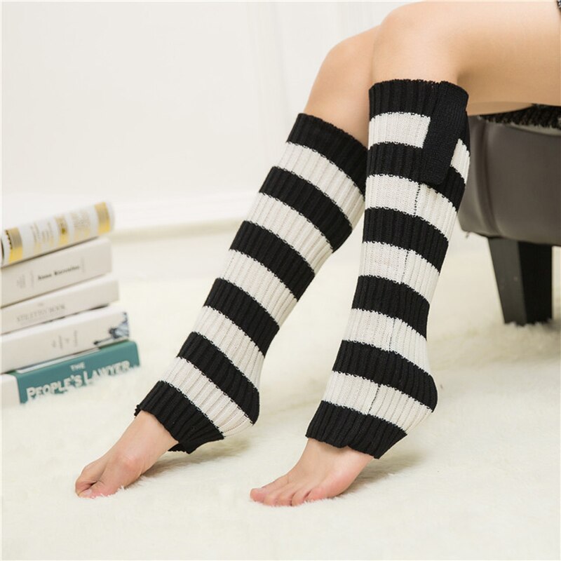 Leg Warmers Women Striped Daily Knitted Warm Soft Simple All-match Womens Leisure Sweet Comfortable Warmer