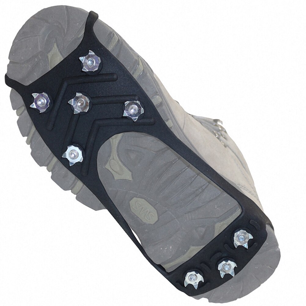 Crampones antideslizantes para zapatos de escalada en hielo, empuñaduras de hielo, cubiertas para zapatos de nieve, banda de goma elástica y ajustada, para invierno y exterior