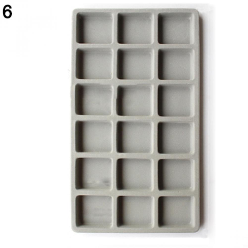 Bead Board Bracelet Beading Tray Necklace DIY Making Craft Jewelry Meter Panel Tool 7 Style Gray Flocked: 18 Grid Tray